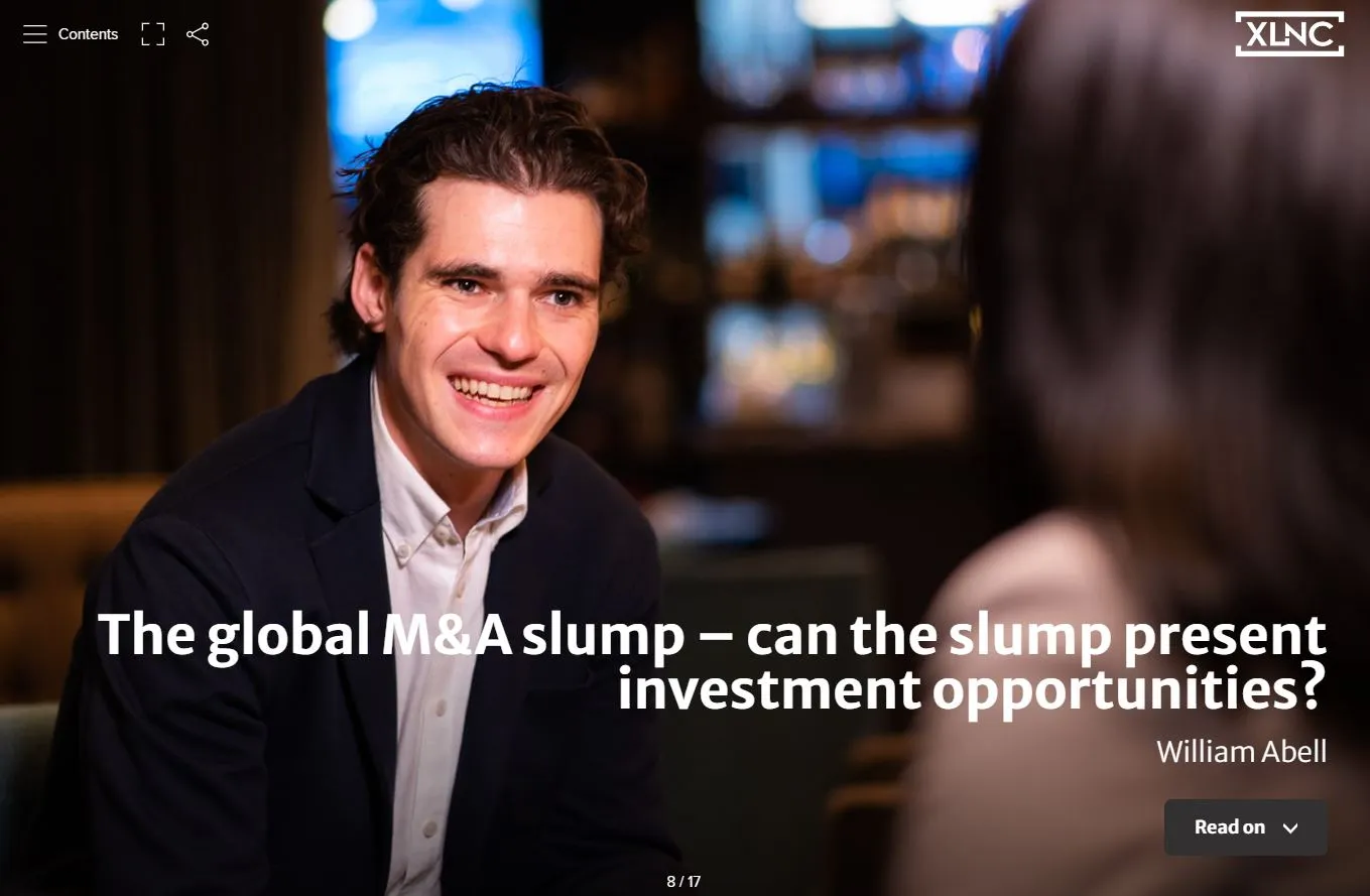 The global M&A slump – can the slump present investment opportunities?