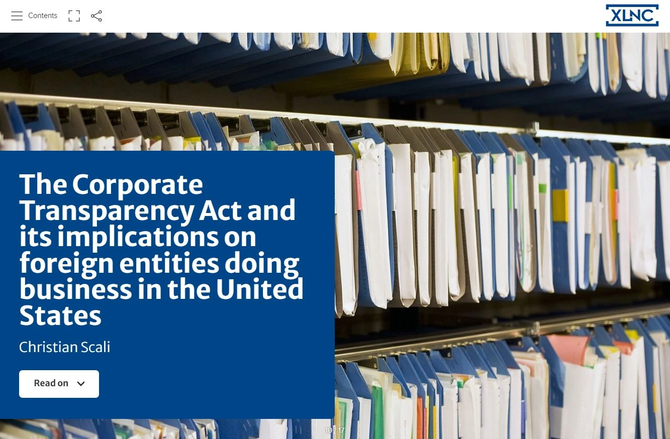 The Corporate Transparency Act and its implications on foreign entities doing business in the United States
