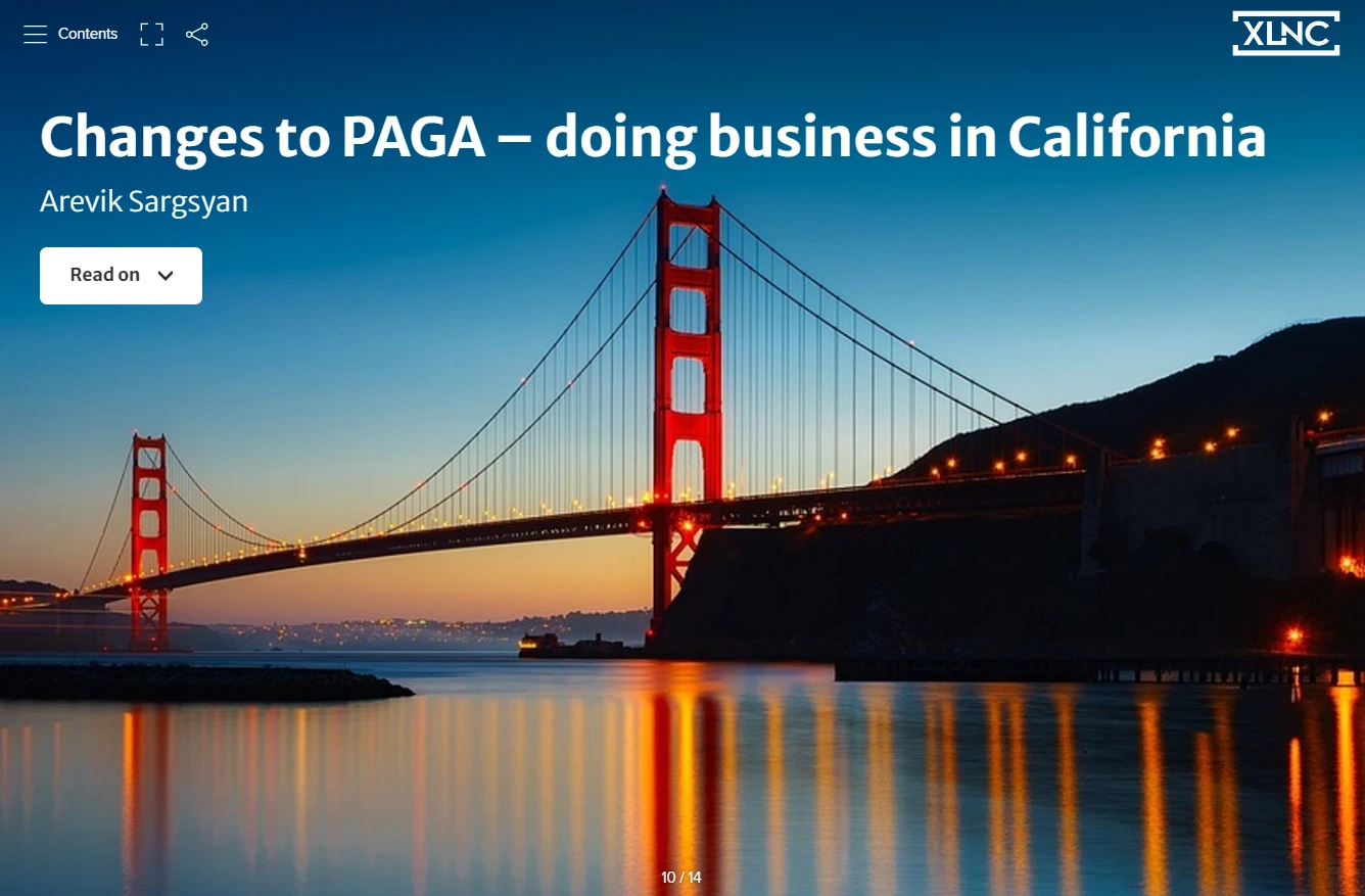 Changes to PAGA – doing business in California