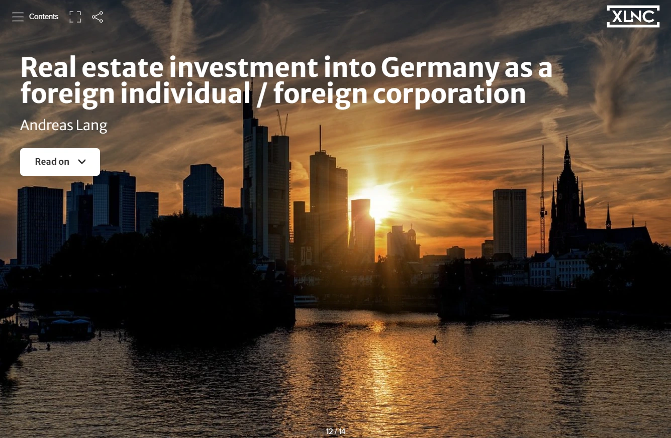 Real estate investment into Germany as a foreign individual / foreign corporation