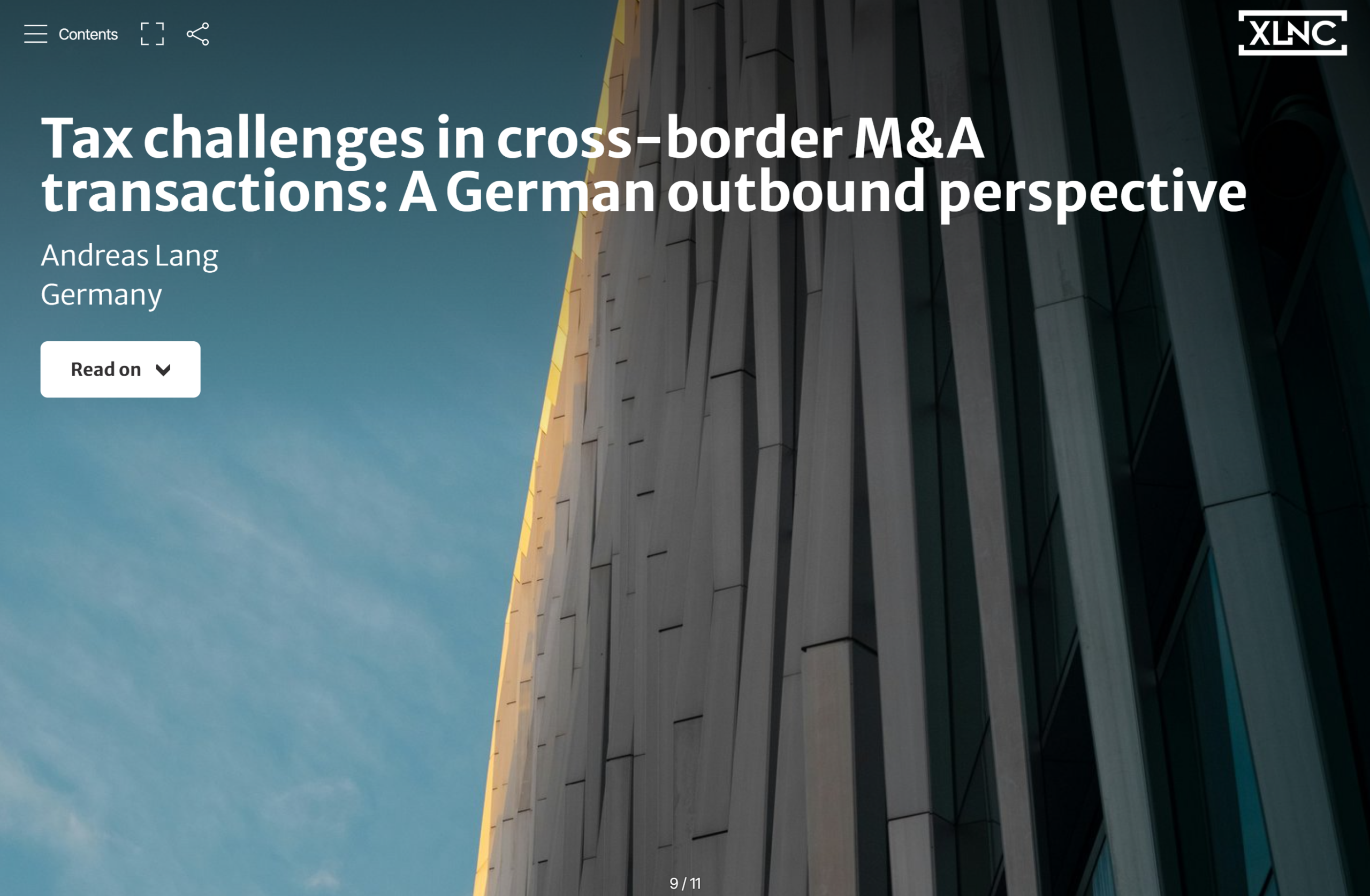 Tax challenges in cross-border M&A transactions: A German outbound perspective