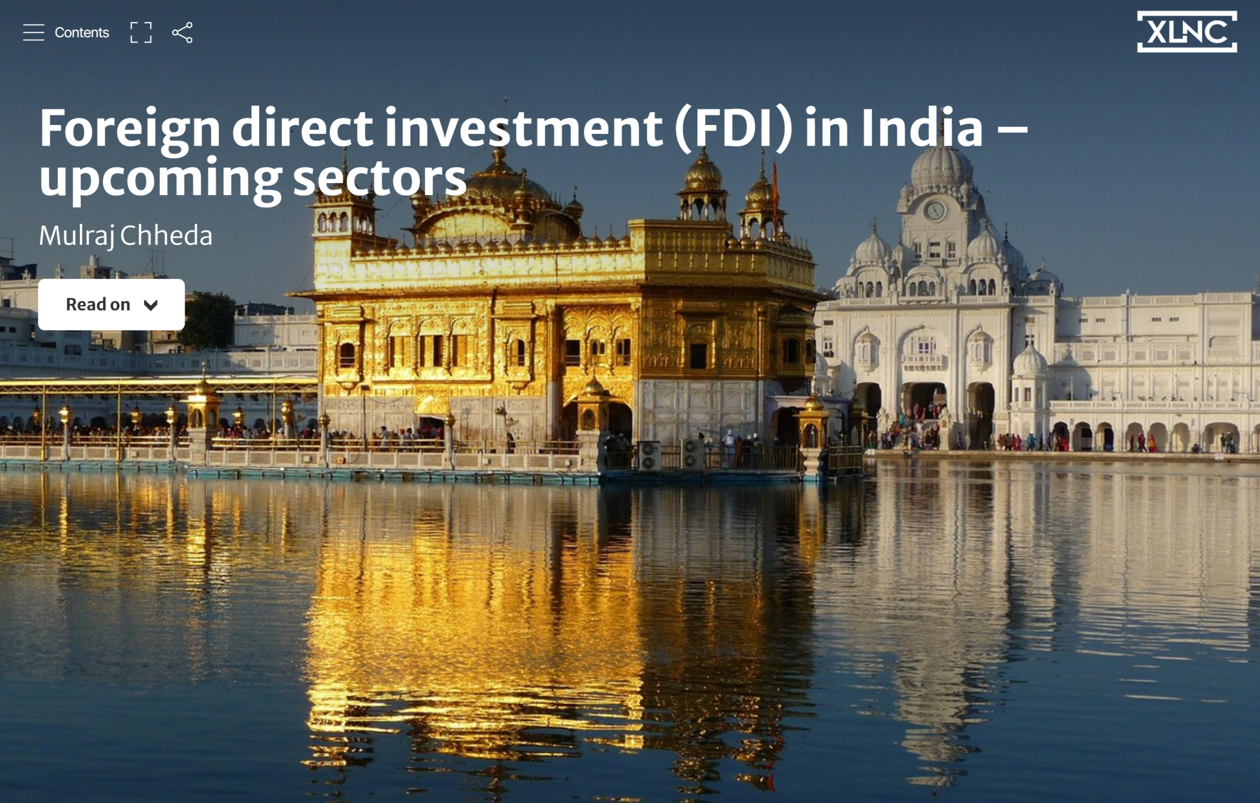 Foreign direct investment (FDI) in India – upcoming sectors